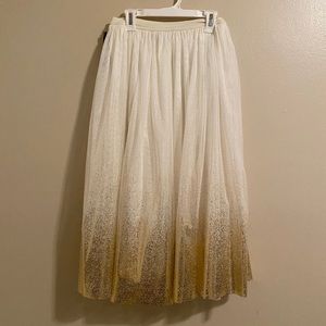 White and gold tulle skirt